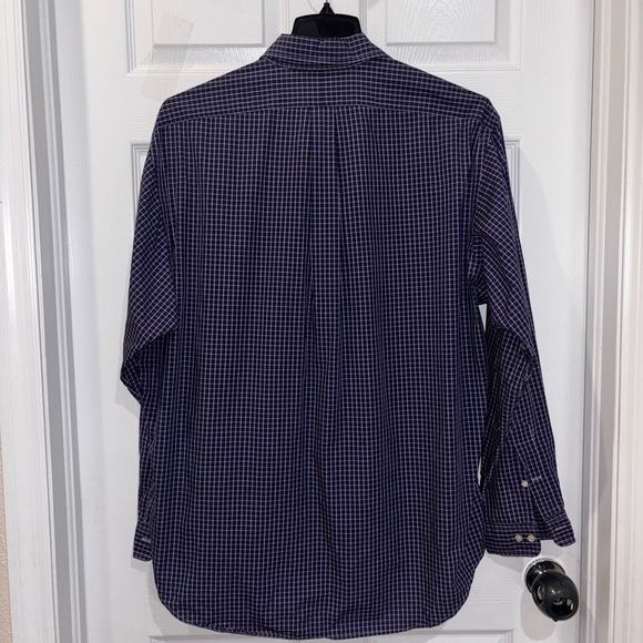Vtg Polo Ralph Lauren Button Shirt Mens 17 36/37 Blue Yarmouth​​ - Picture 5 of 7
